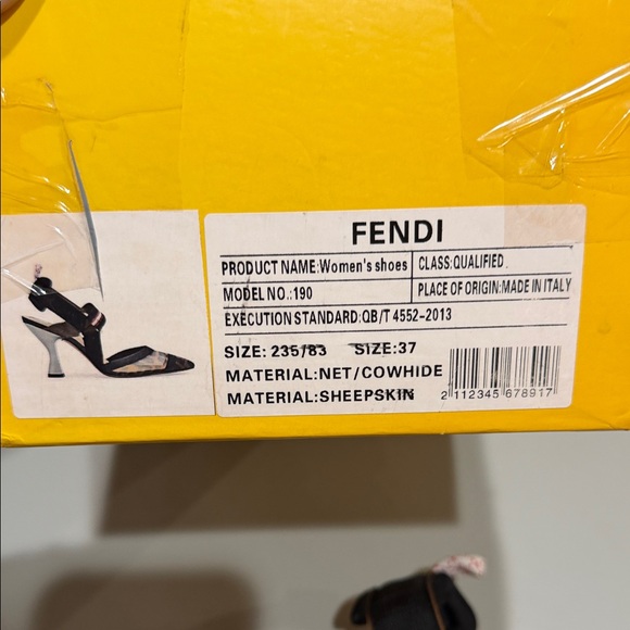 Fendi Black and Brown Patterned Heels - Picture 5 of 11